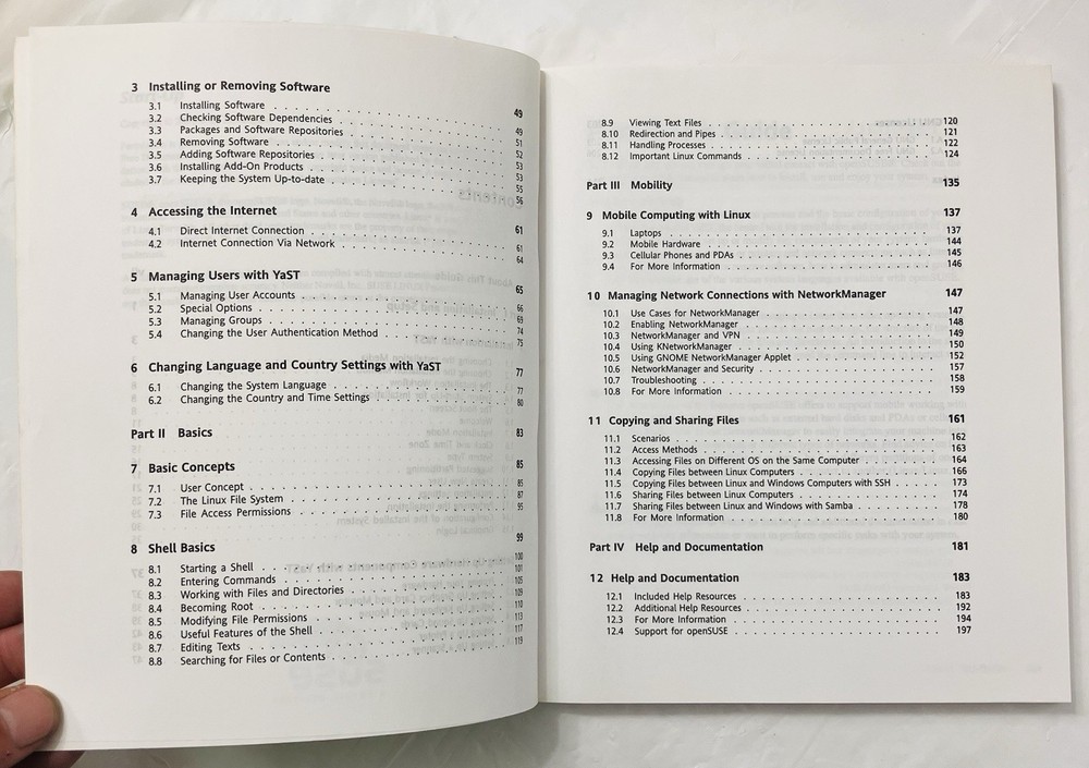 openSUSE 11.0 Start-Up Guide Softcover Linux Novell (2008) Reference Manual, VG+