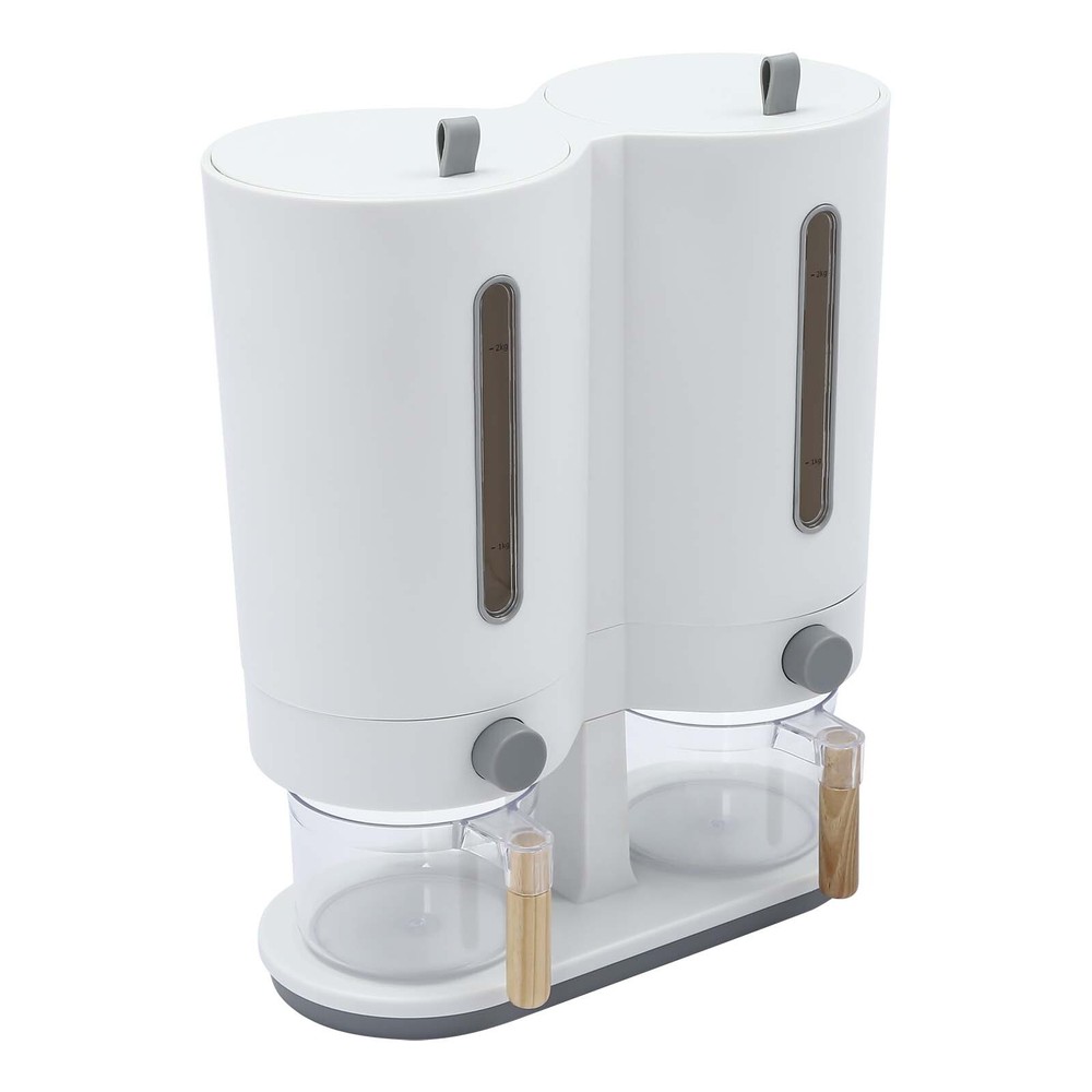 Dual Rice Dispenser with Measuring Cups - Large Capacity Grain Storage