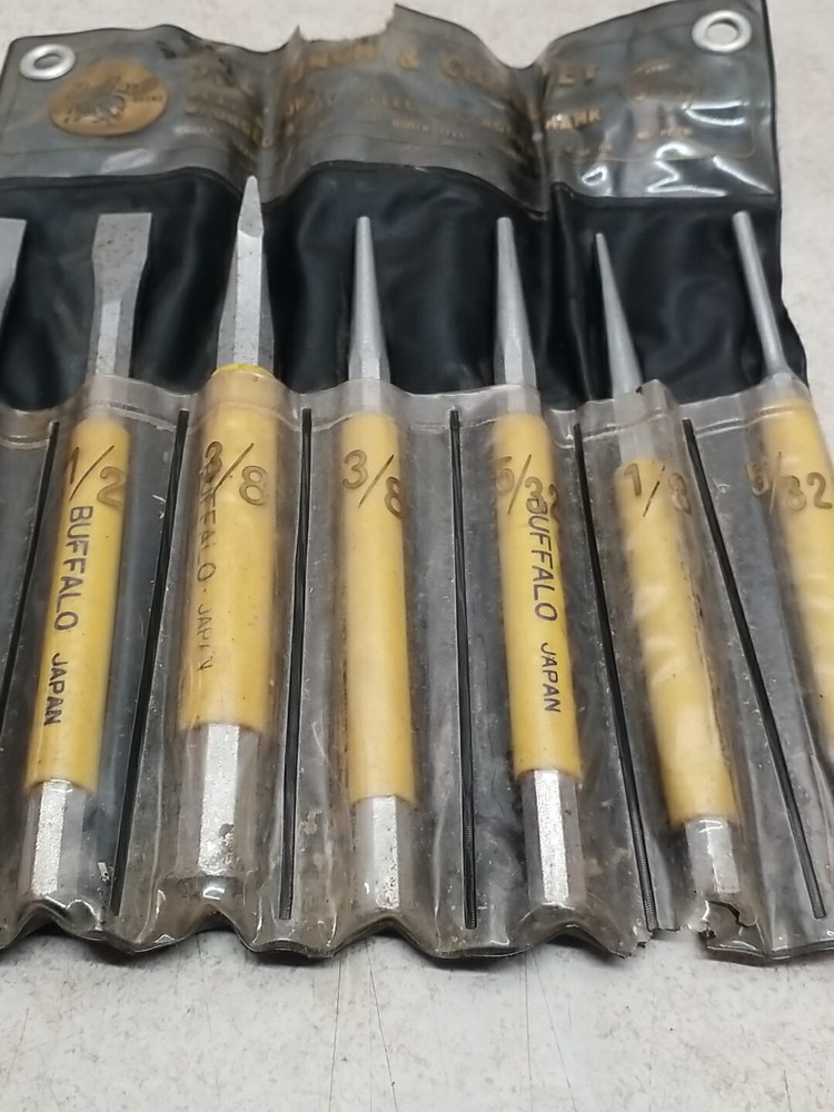 Vintage Buffalo 7 Piece Punch & Chisel Set Japan