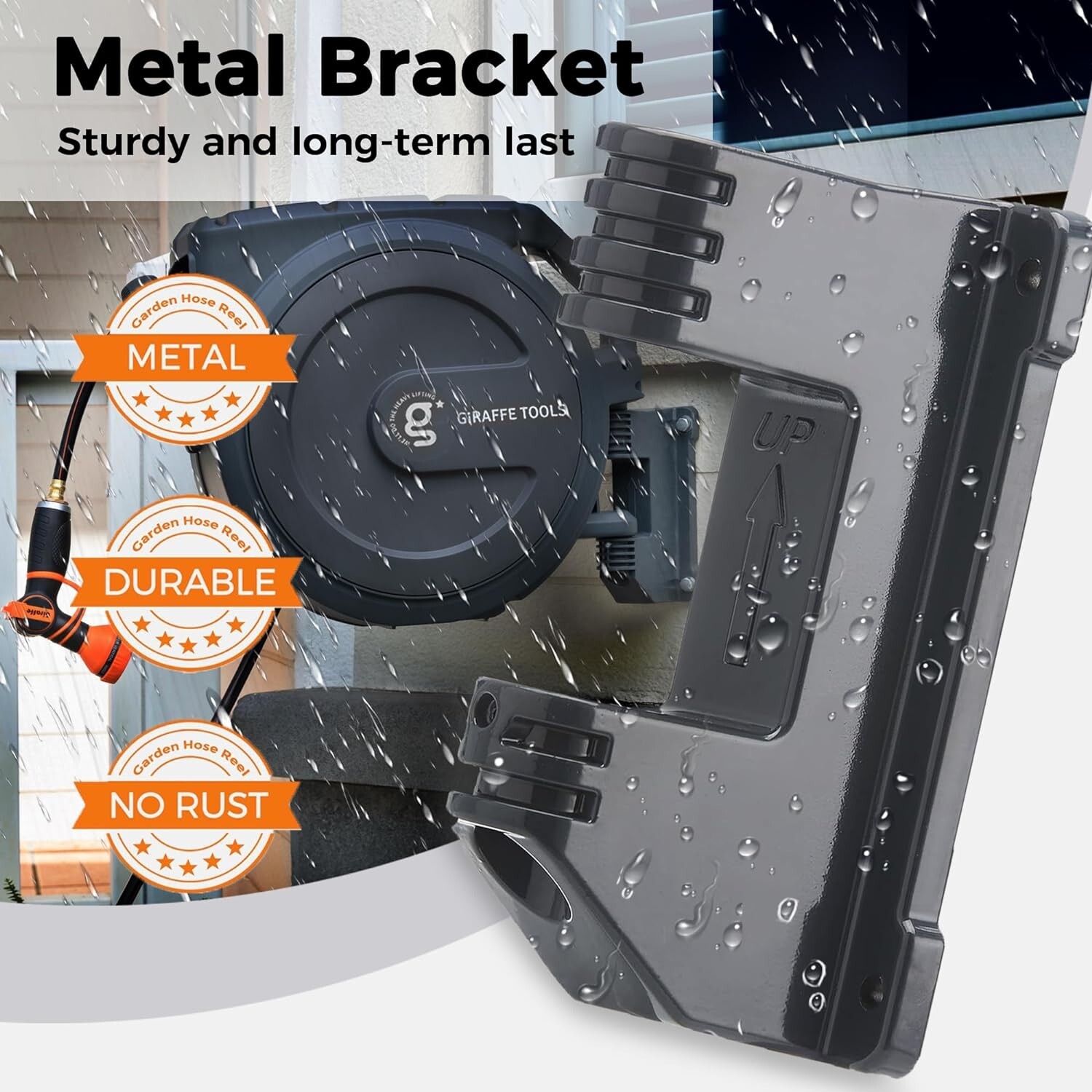 Giraffe Tools 5/8-In 90-Ft Retractable Garden Hose Reel