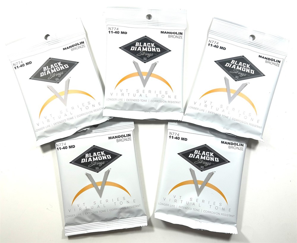 Black Diamond Mandolin Strings 5 Sets Phosphor Bronze Loop End .011-.040