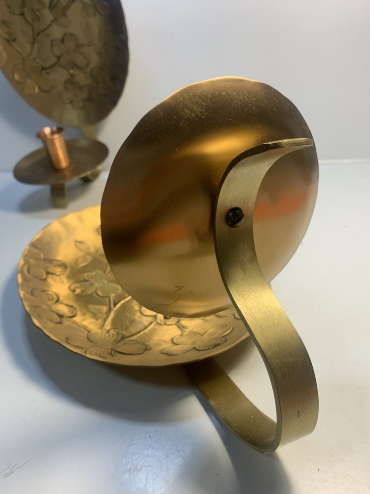 Pair Wendell August Forge DOGWOOD Solid Bronze Hanging Candle Holder Wall Sconce