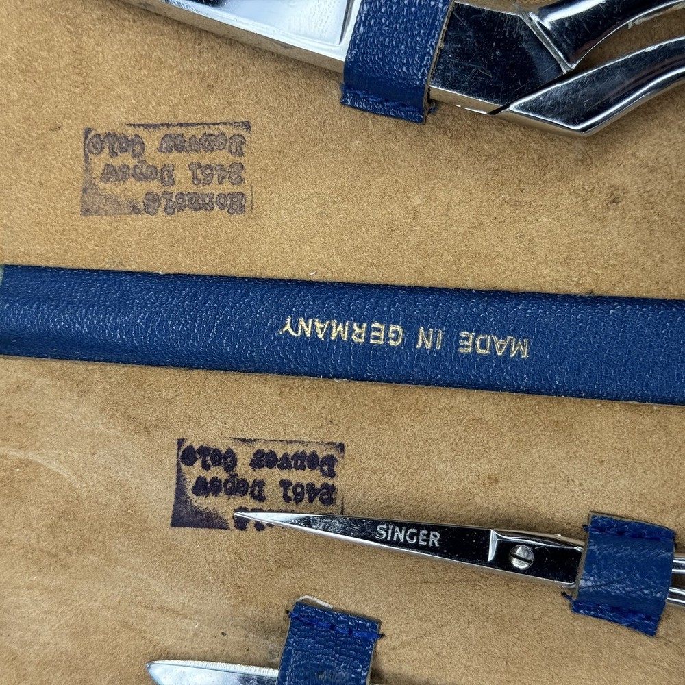 Vintage Singer Germany Sewing Scissors Set 3pc Case Honnold Denver Preowned