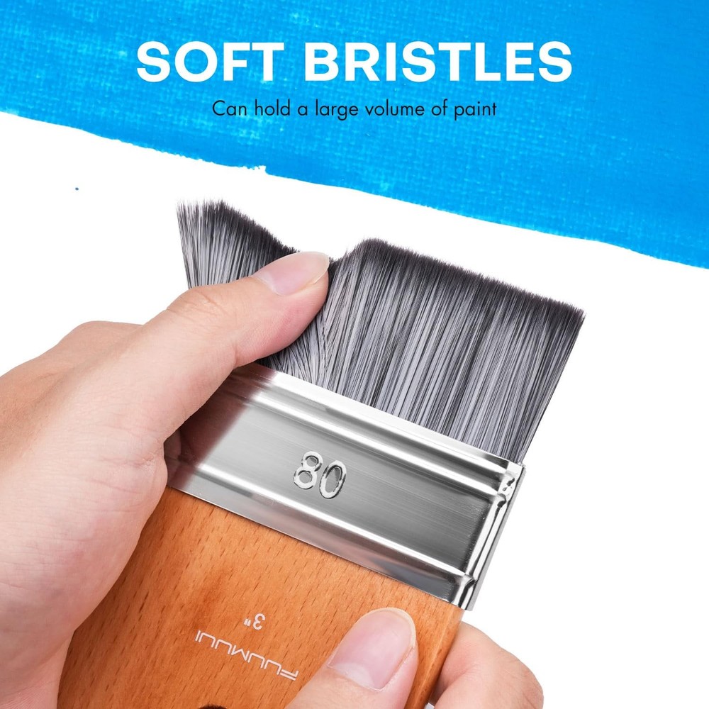 4pcs Flat Paddle Paint Brush Set, Scale Brushes, Large Paint Brush, Wide Flat...