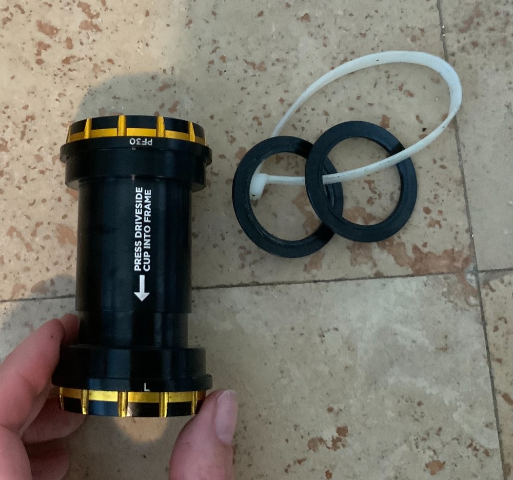 Cane Creek Hellbender 70 PF30 Bottom Bracket 30mm Thread Together Black Gold