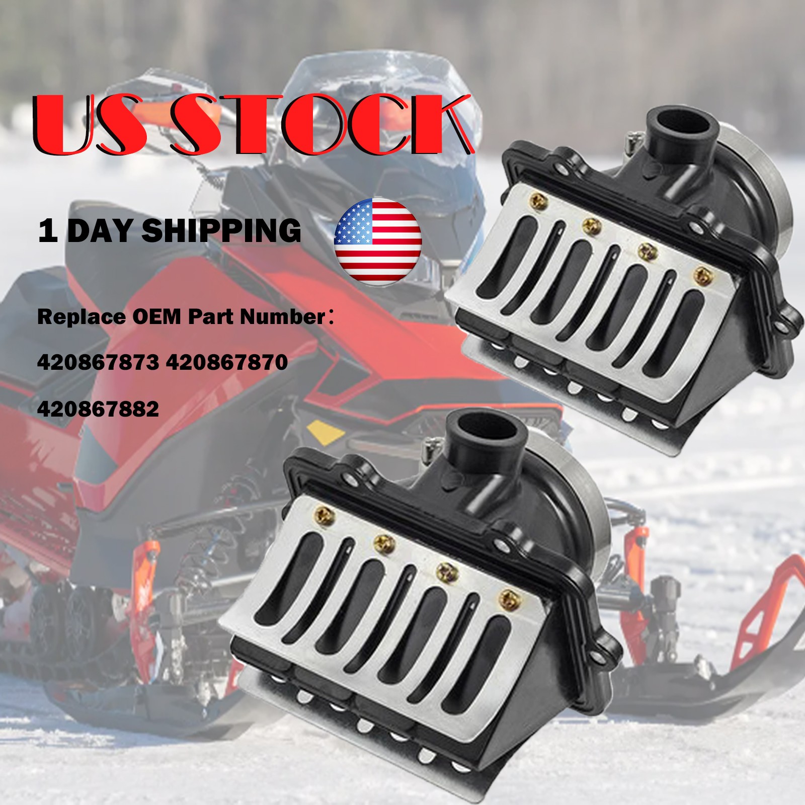 2X Carb Flange Intake Socket Reed Valve For Ski-Doo Legend 700 800 Legend GT 700