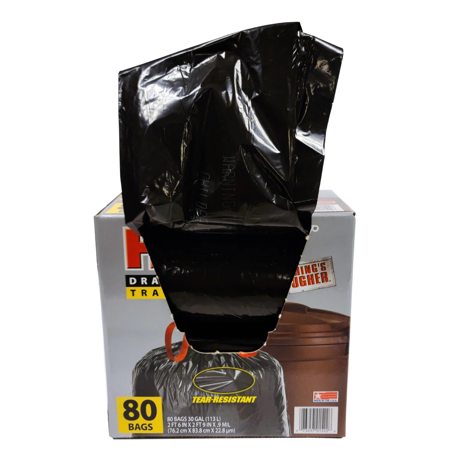 Share Large Trash Bags, 30 Gallon, 80 Black Bags, Unscented