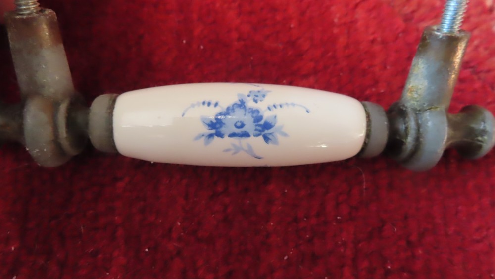 Floral print porcelain Drawer Pull drawer handle