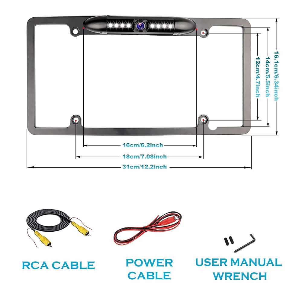 Car Rear View Camera Reverse Backup Camera Night Vision License Plate Waterproof