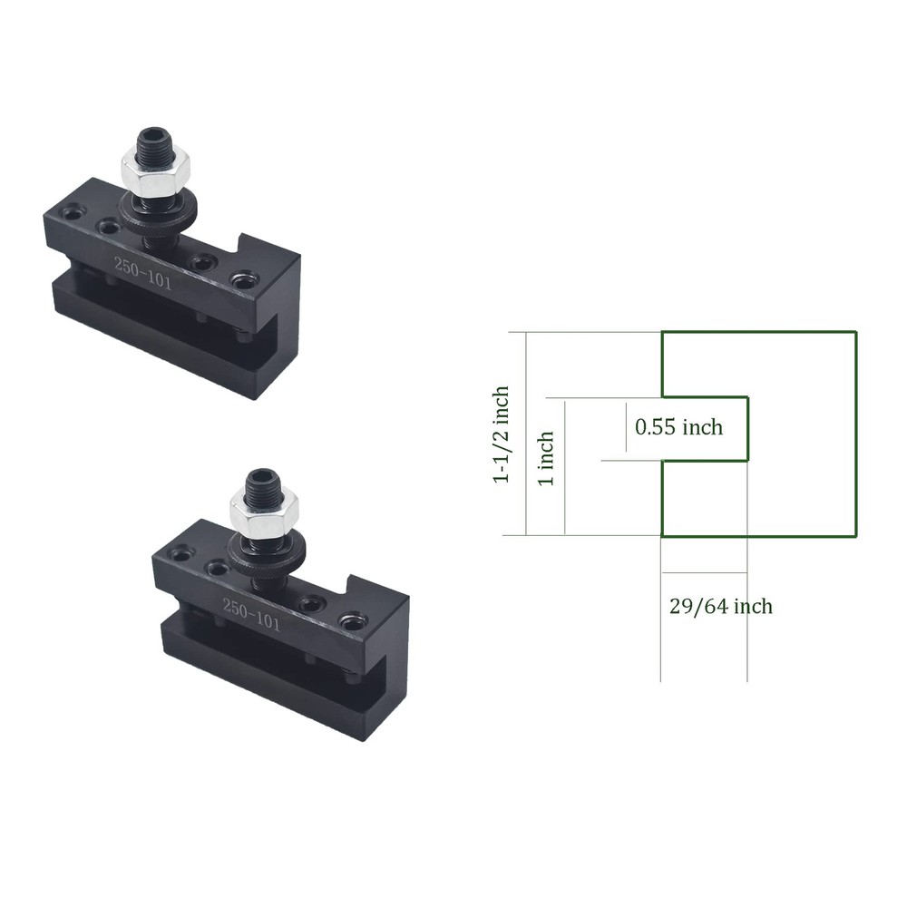 2 PCS AXA 250-101 Quick Change Tool Post Holder, 12 Inch Swing, Lathe, Facing
