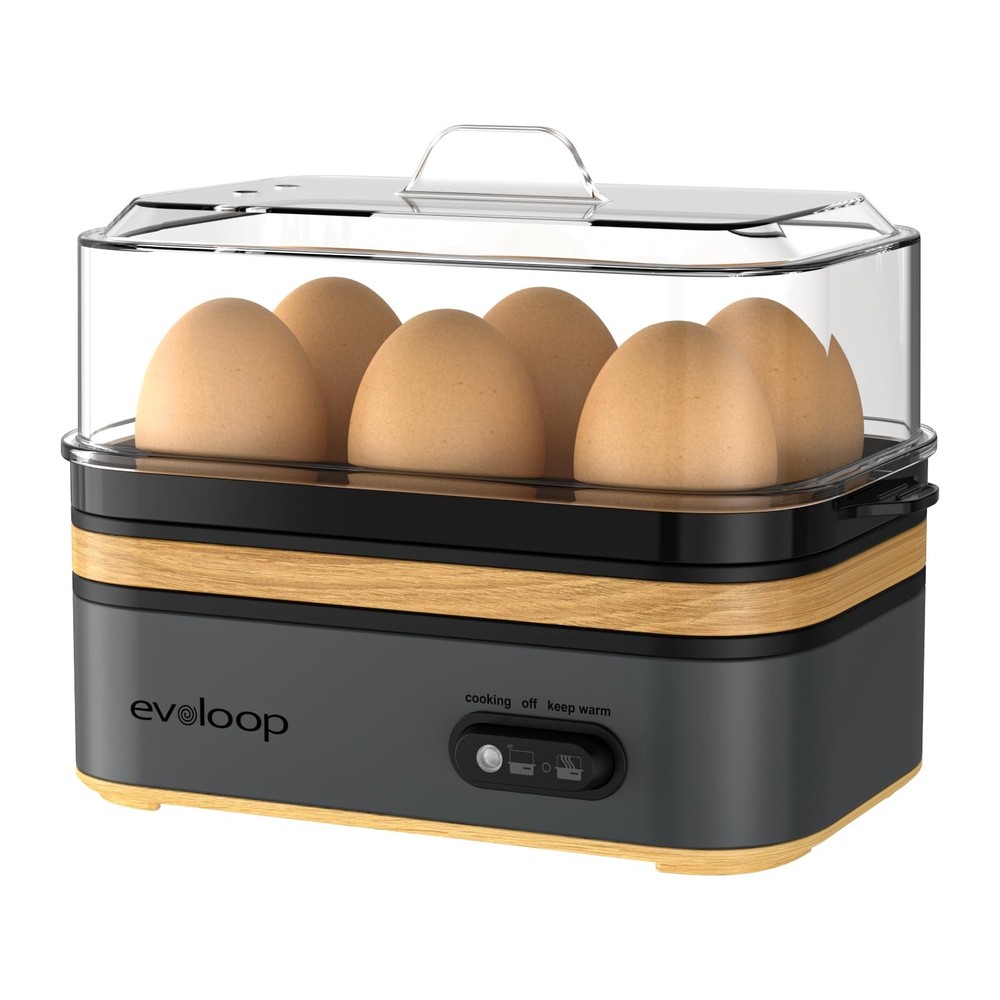 “Electric Egg Cooker for 6 Eggs - Soft, Medium, Hard Boiled  Omelet Maker”
