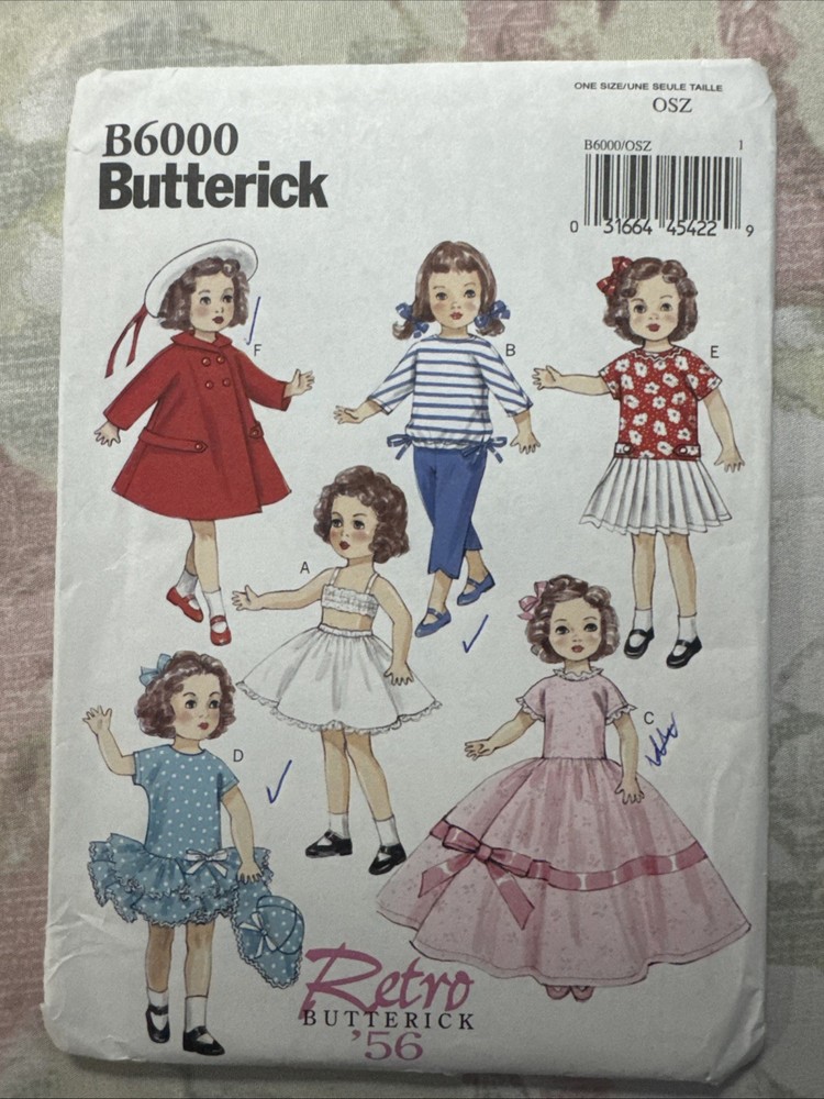 Butterick 18" Doll Clothes Pattern B6000