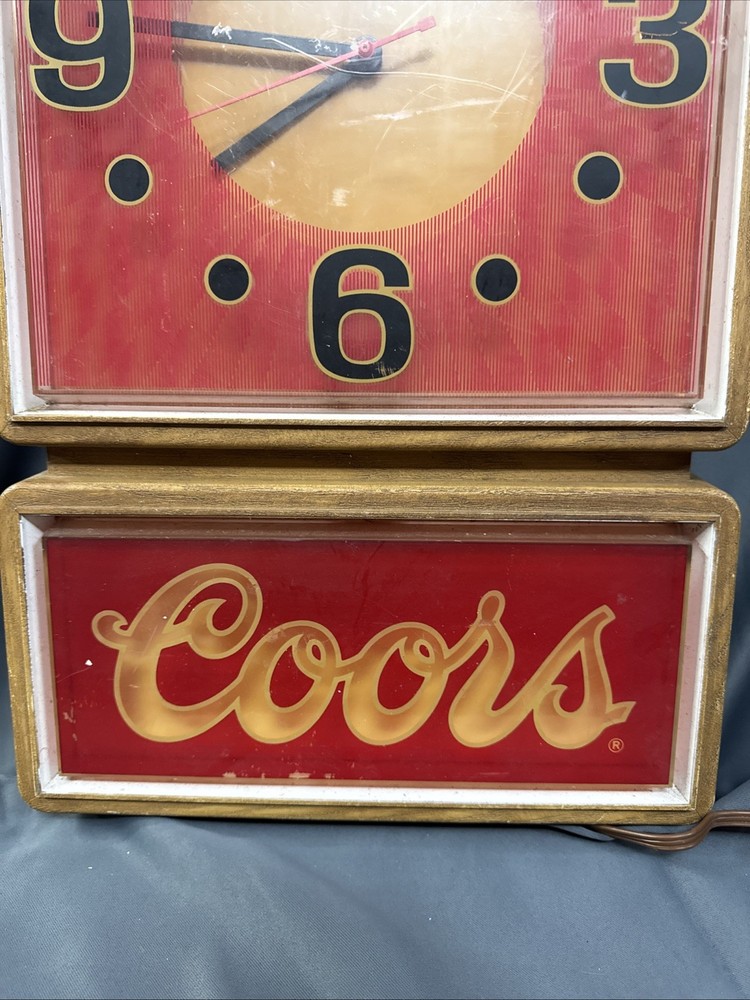 Coors - Lighted Clock - Light Untested (no bulb) / Panel Missing / Clock Stuck