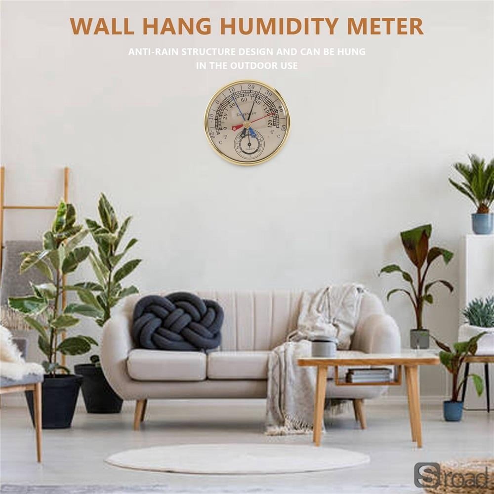 5 Inch Analog Thermometer Hygrometer With Min Max Memory, Wall Mount