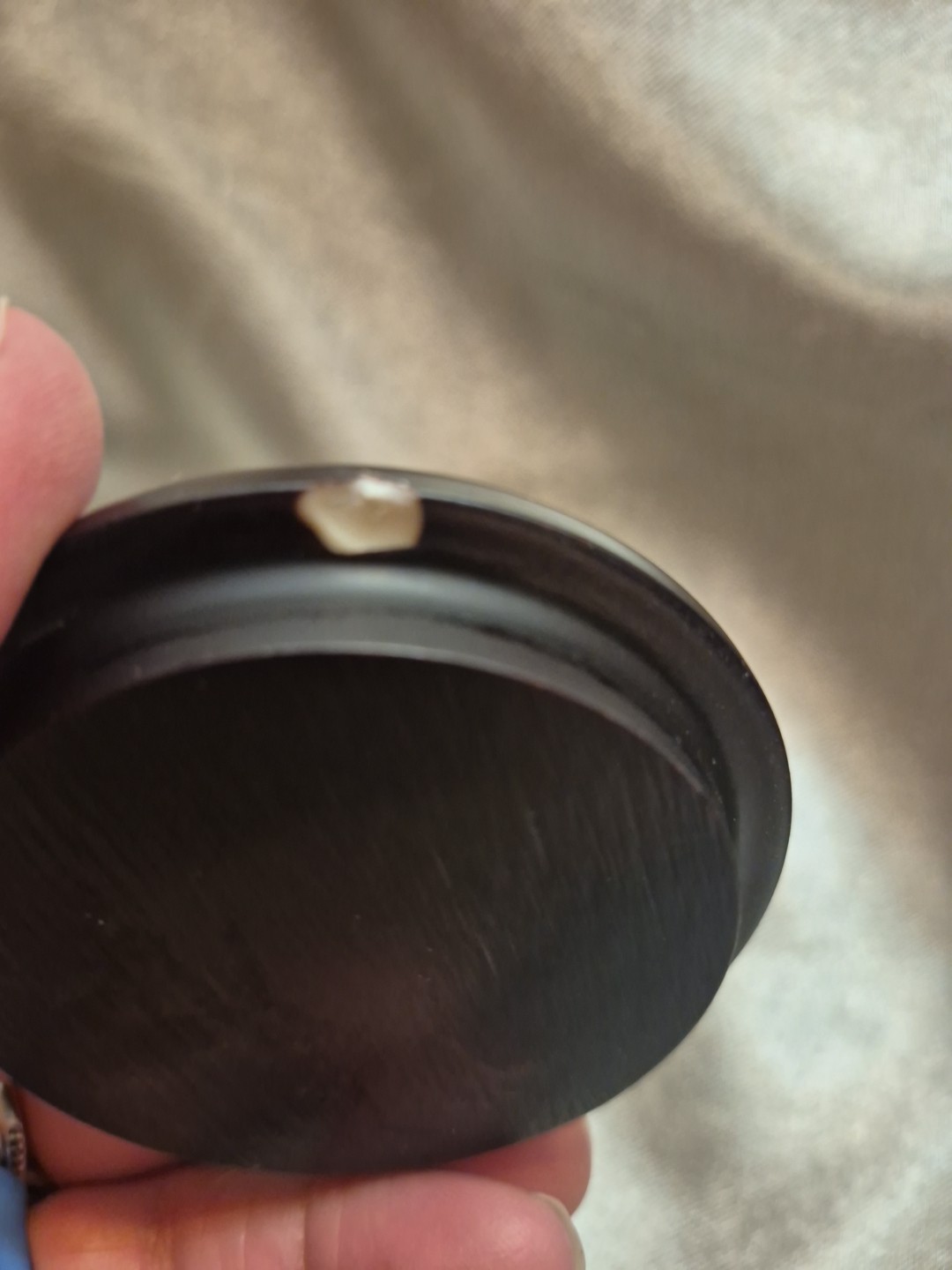 BLACK BOMA Canada Northwest Coast Whales Round Lidded Box CHIPPED