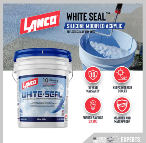 ELASTOMERIC ROOF SEALER 5 Gallon White Coating Waterproof Rubberized Cool RV