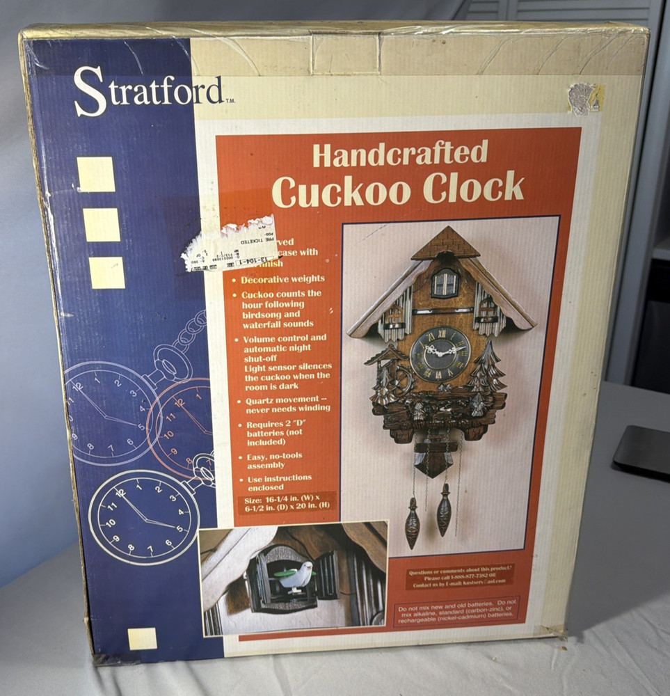 Stratford Handcrafted Cuckoo Clock NIB