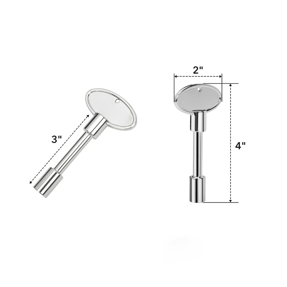 Gas Valve Key Tool, 1/4" 5/16" Stems, for Fireplace Fire Pit, Silver