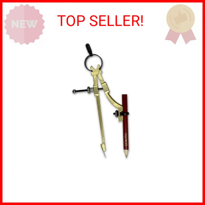 General Tools 842 Precision Pencil Compass, includes pencil , Yellow, 1 Count