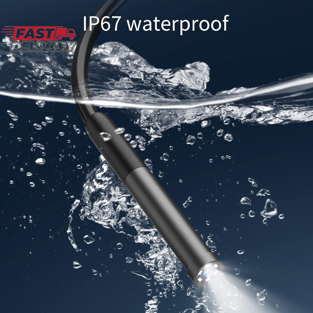Endoscope Camera with Light, Borescope with 6 LED Lights,Endoscope with 9.8Ft Se