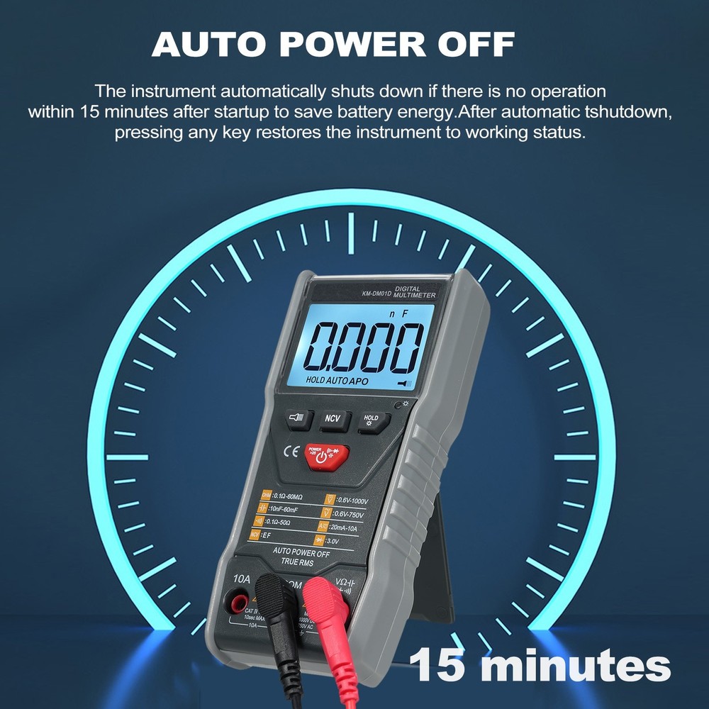 Digital Multimeter Test Jacks With Max Input Marker Sleep Mode After ~15min