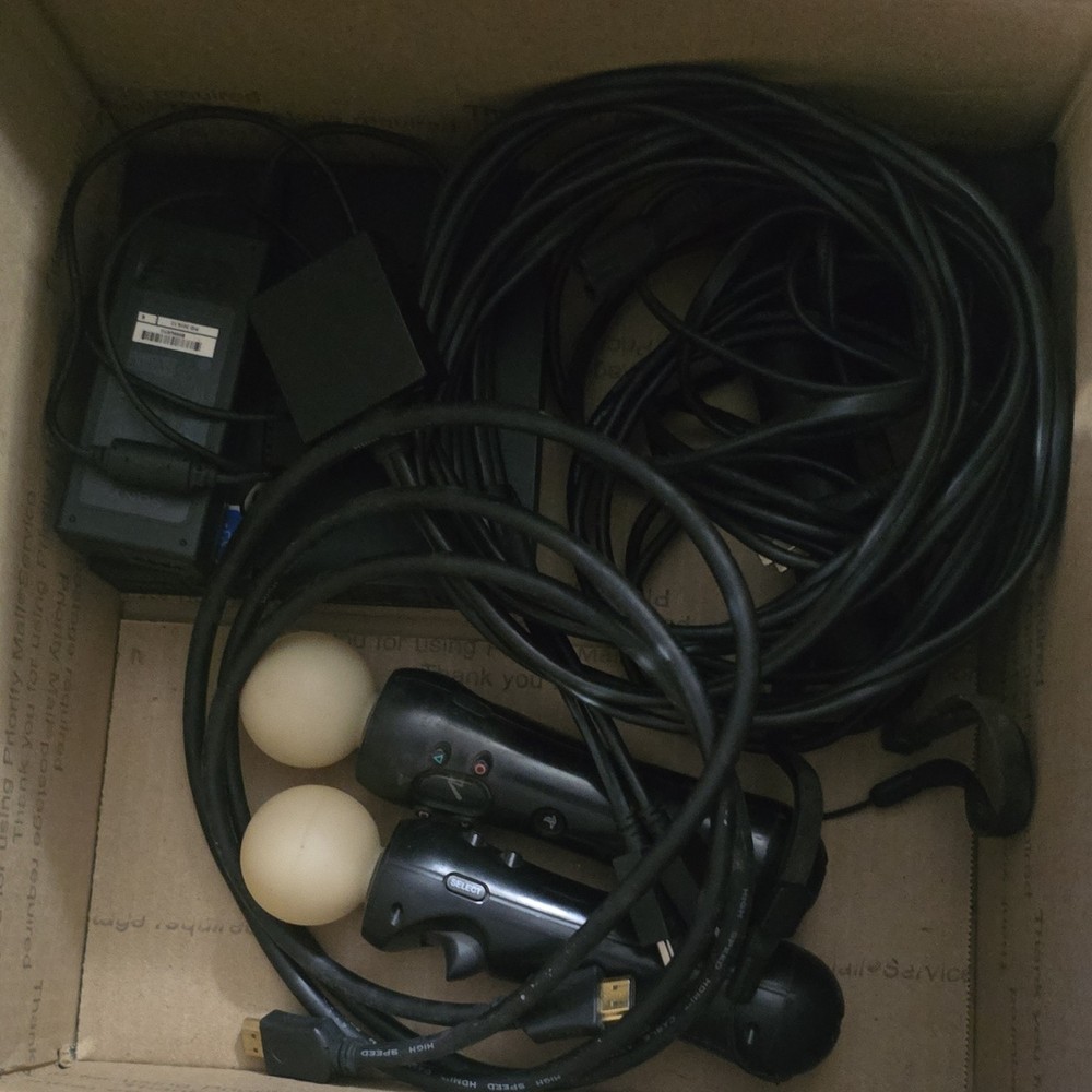 Sony PlayStation PS4 VR Headset Full Bundle, Motion Controllers, Cables *Tested*