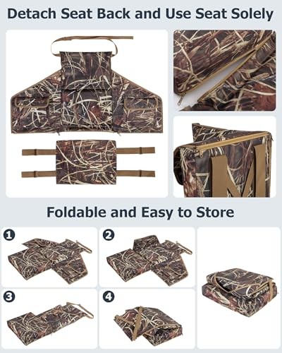 Tree Stand Seat Replacement with Side Pockets, Detachable Tree Stand Surround
