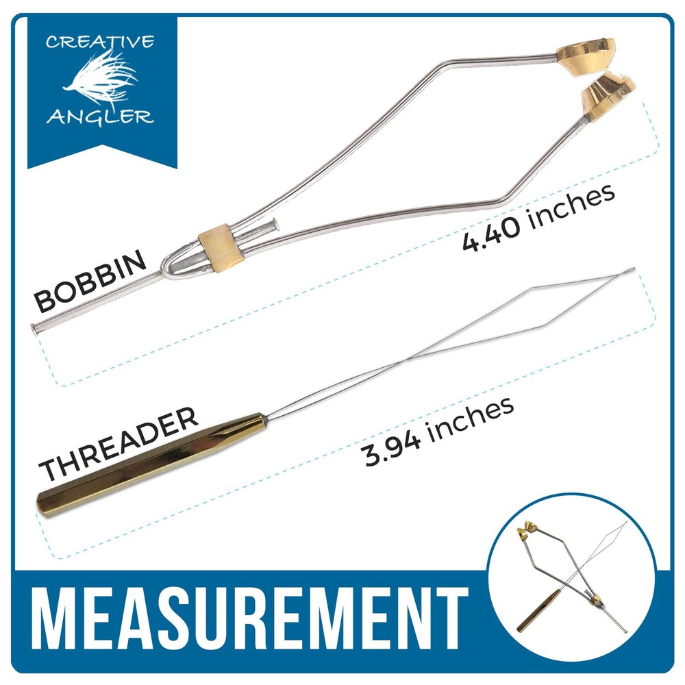 Fly Tying Bobbin And Threader Combo Essential Tools Holder Equipment
