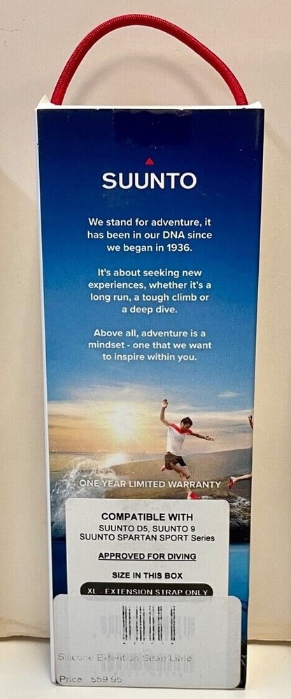 Suunto 24mm Dive 1 Silicone Extension Lime Strap