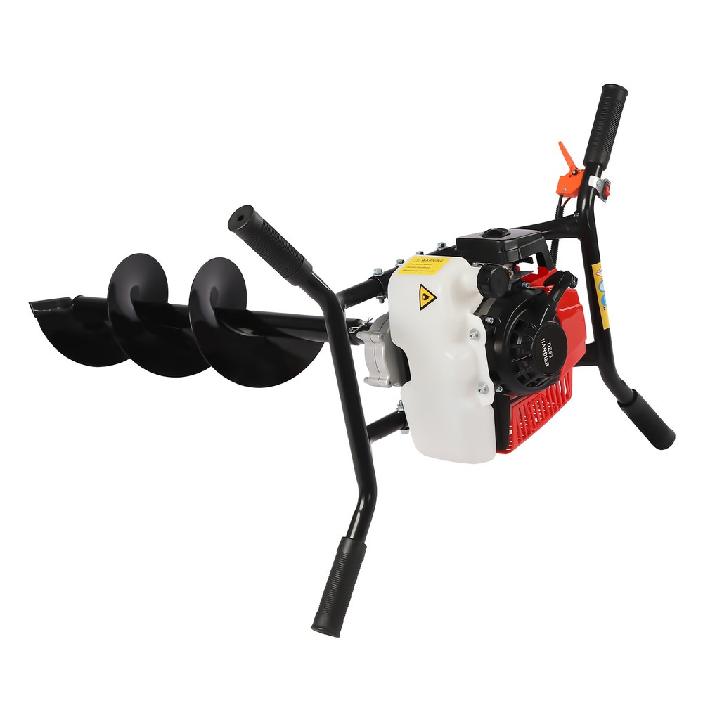 Two Men 2 Stroke 3HP Gas Power Post Hole Digger Engine with 8-inch Auger