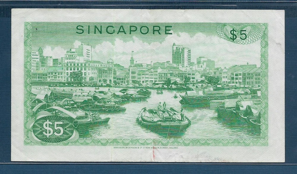 Singapore 5 Dollars, 1973, P 2d, VF+