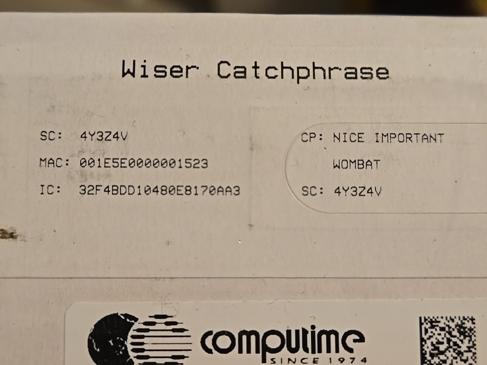 WISER CATCHPHRASE WIRELESS THERMOSTAT CTL2181