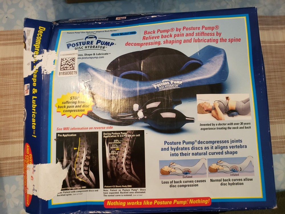 Posture Pump Disc Hydrator Elliptical Back Rocker Back Model 2000