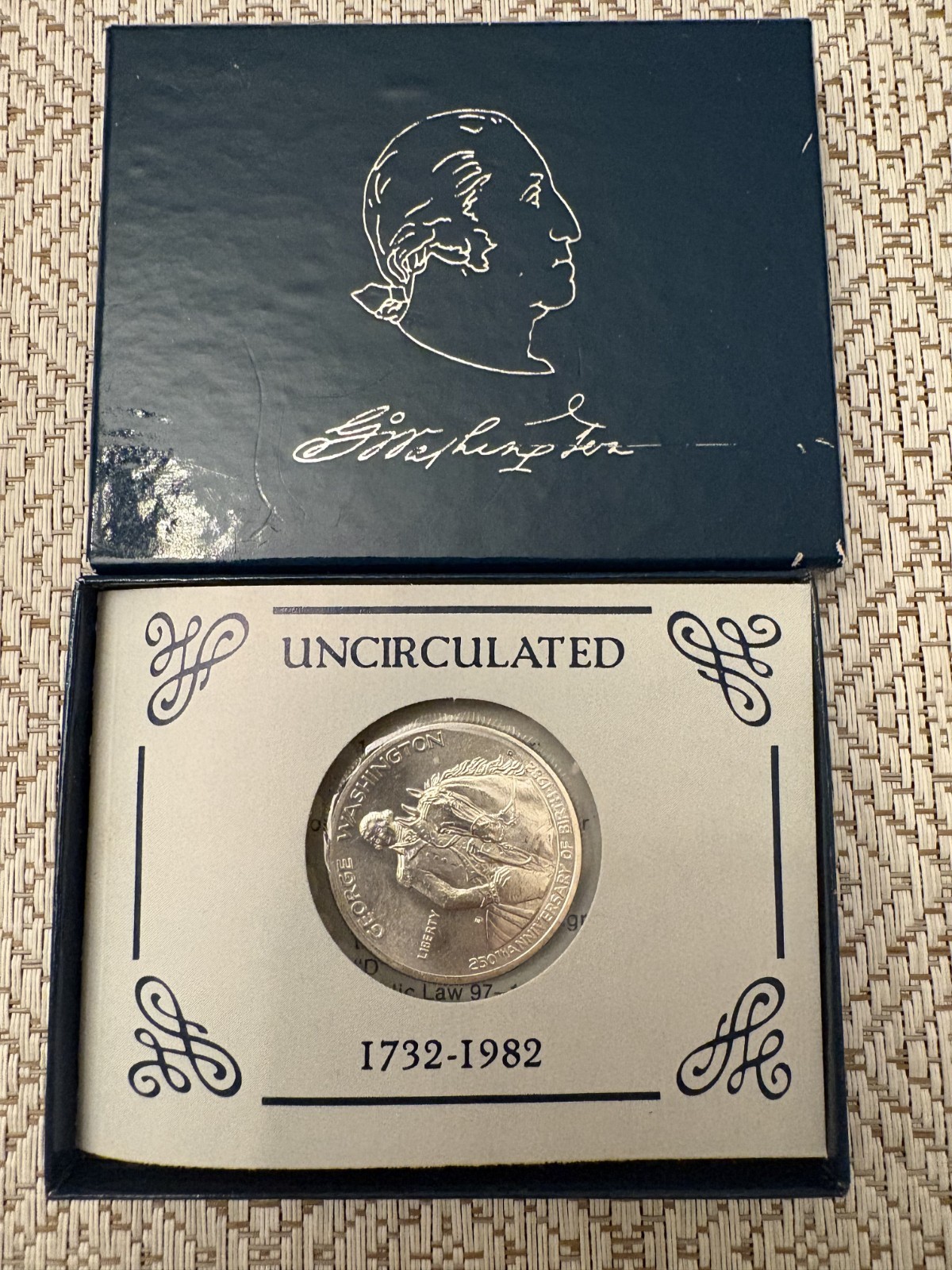 George Washington SILVER Half Dollar 250th Anniversary Uncirculated w/ Box