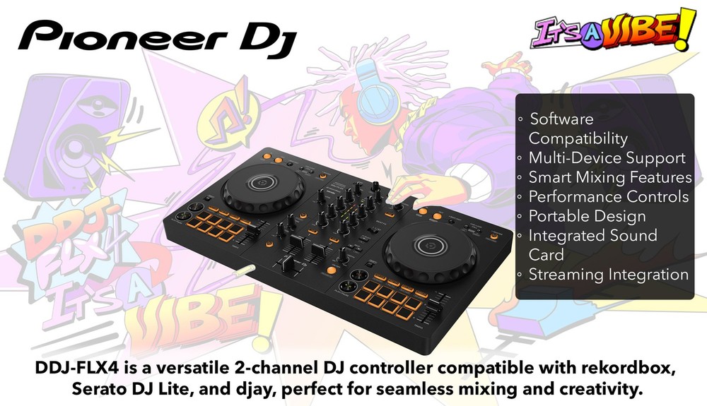 Pioneer DDJ-FLX4 2-Channel DJ Controller w/ Case