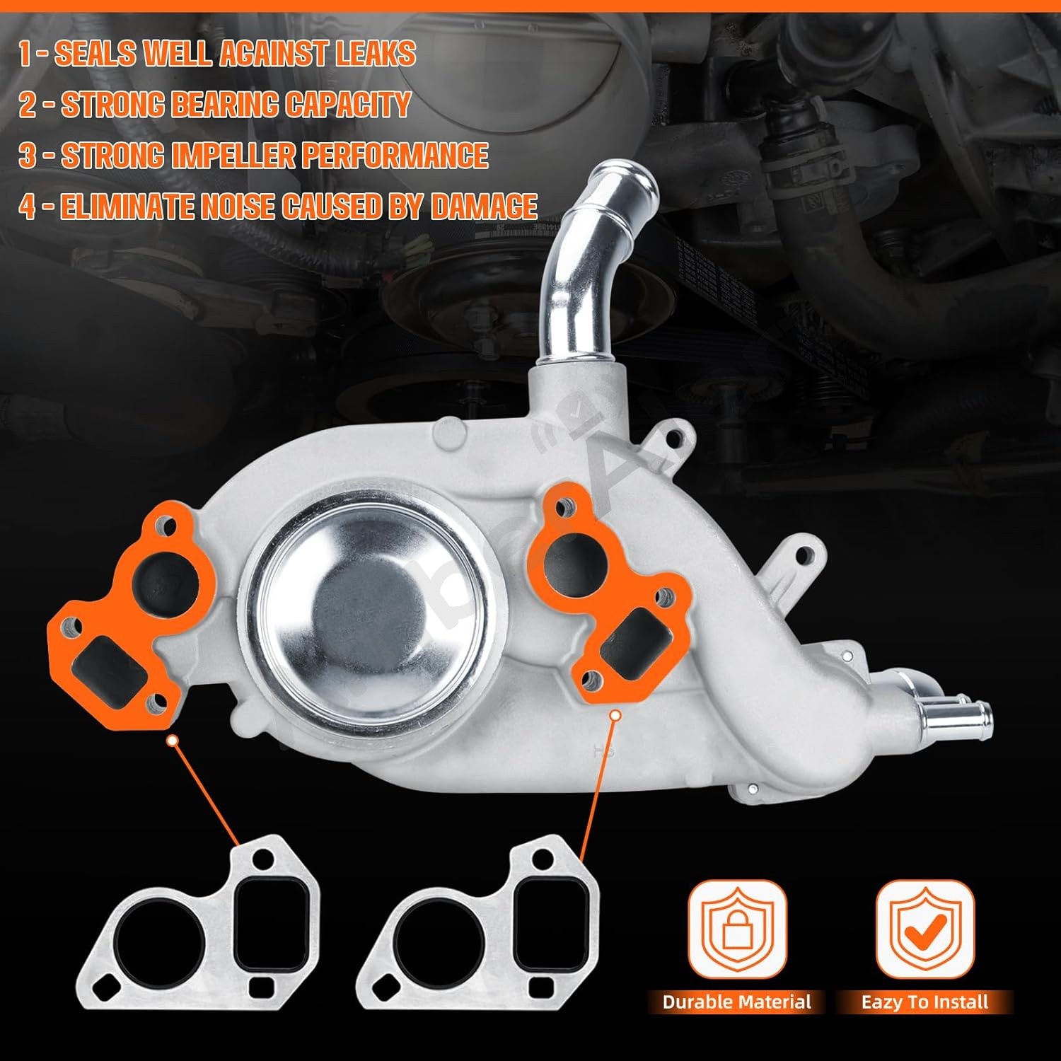 Water Pump w/Thermostat For Chevy Silverado Tahoe Sierra Cadillac 4.8/5.3/6.0L