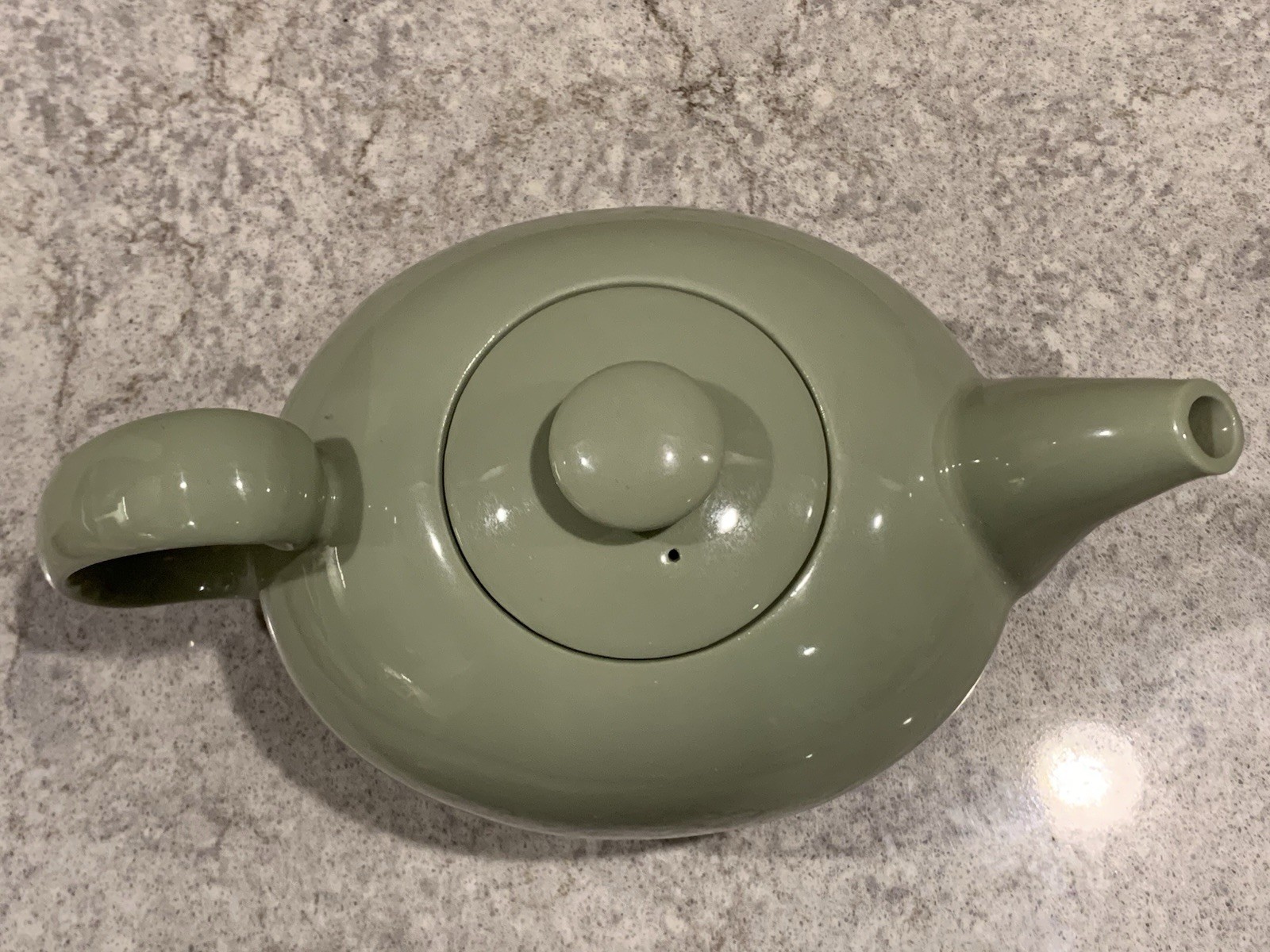 Beautiful Sage Green Ceramic Tea Pot Pitcher Marked #2 On Bottom