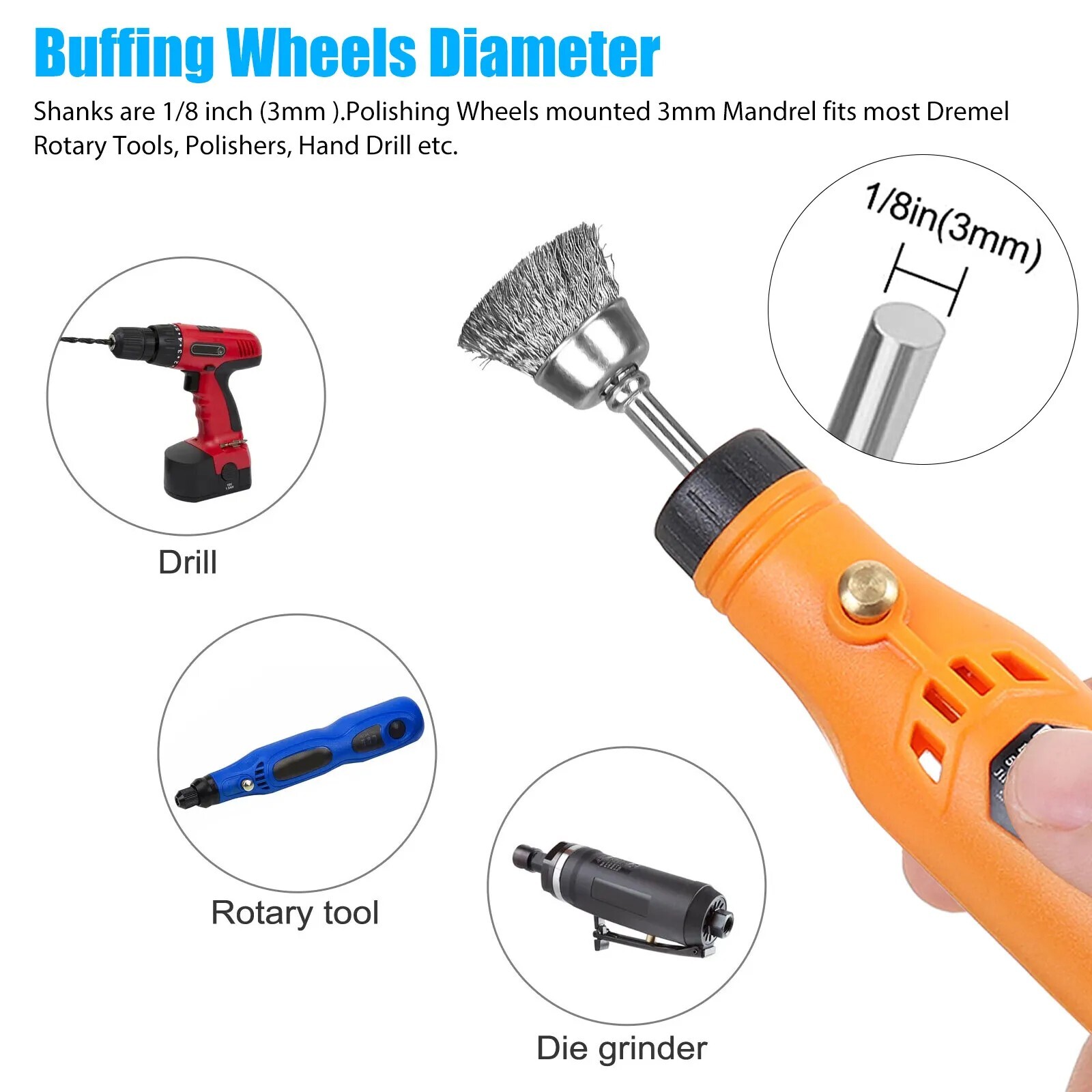 69Pcs Abrasive Wheel Polishing Buffing Grinding Brush Kit For Dremel Rotary Tool