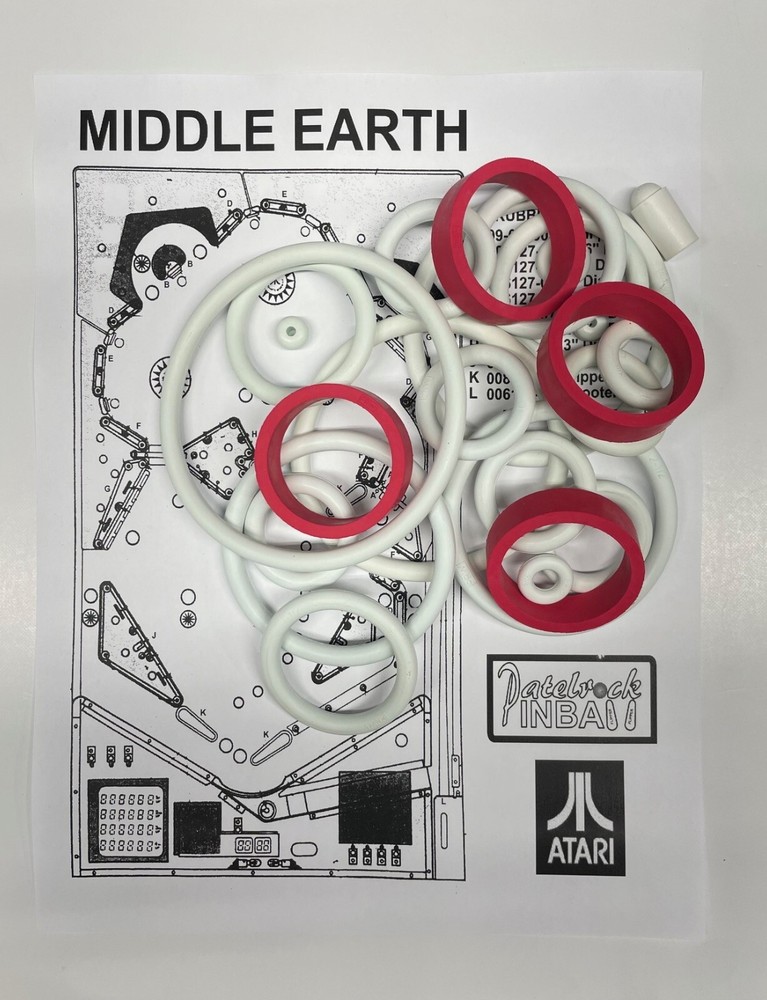 1978 Atari Middle Earth Pinball Machine Rubber Ring Kit