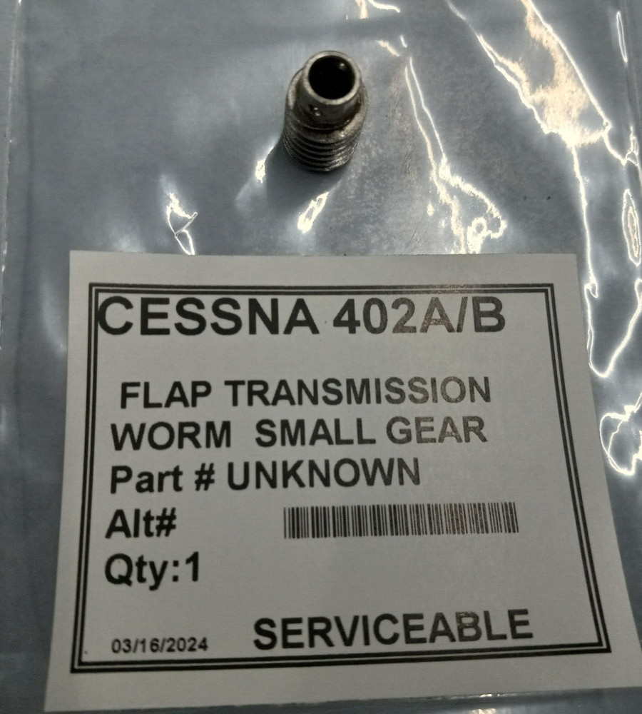 CESSNA 402/A/B Flap Transmission Small Worm Gear