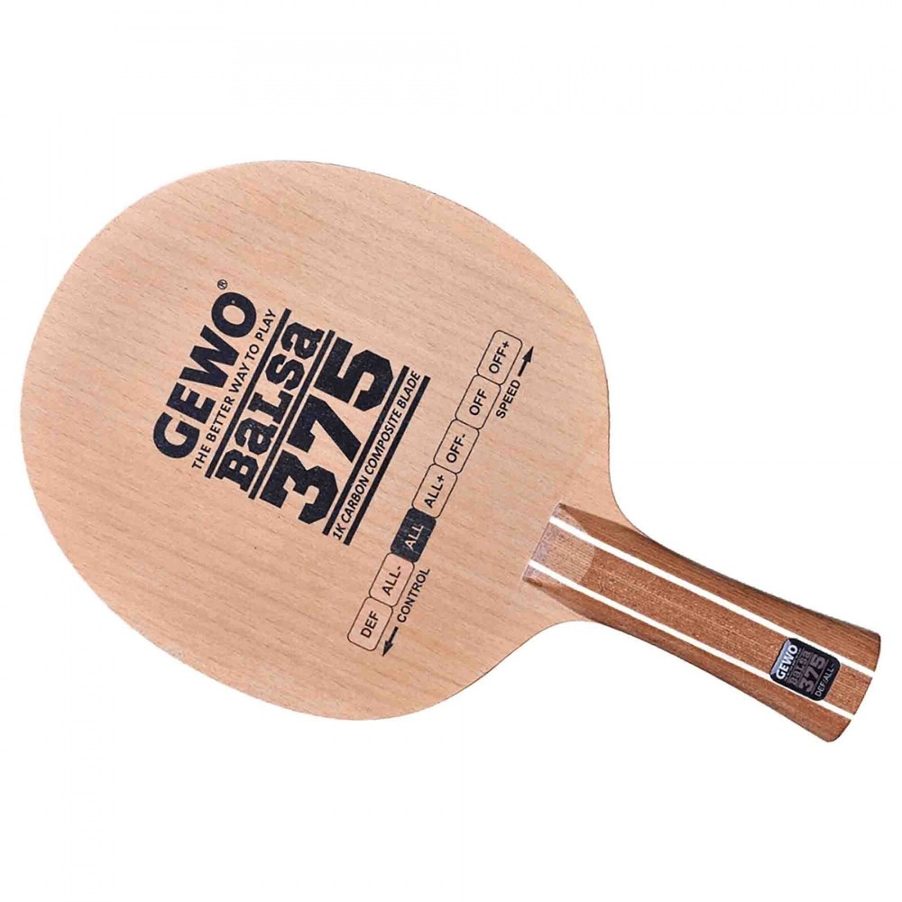 Gewo Balsa Carbon 375 table tennis blade, FL handle