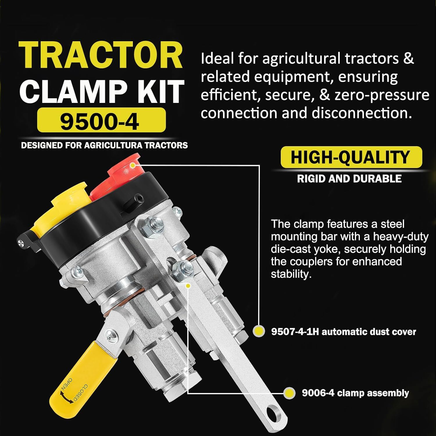 9500-4 For Pioneer Hydraulic Break-Away Coupler Kit Agricultural Tractor Clamp