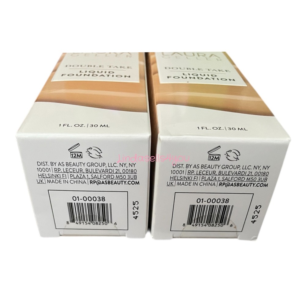 2 Piece Laura Geller Double Take Liquid LIGHT Foundation Medium Coverage Sealed