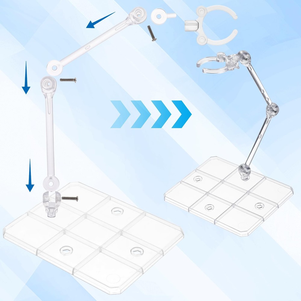 Abeillo 2Pcs Action Figure Stand Assembly Display Holder Clear