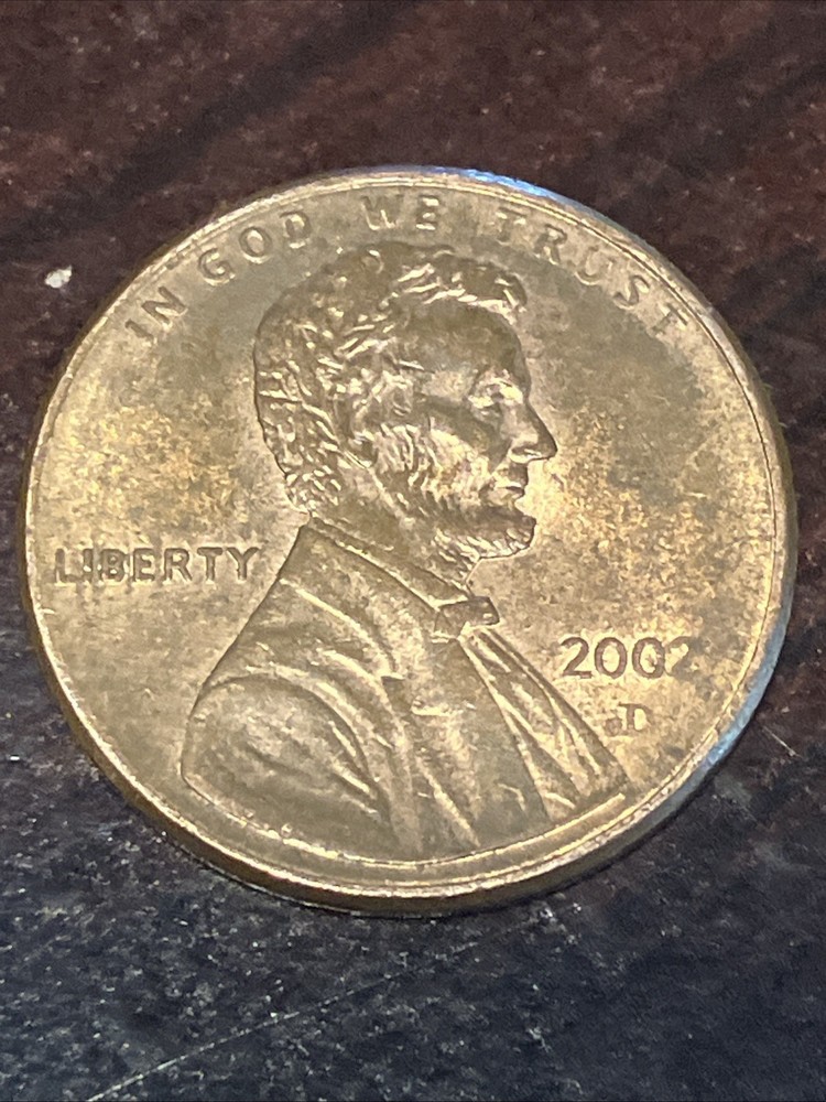 2002-D Lincoln Memorial Cent/Penny, Error, Grease Strike Through, RB