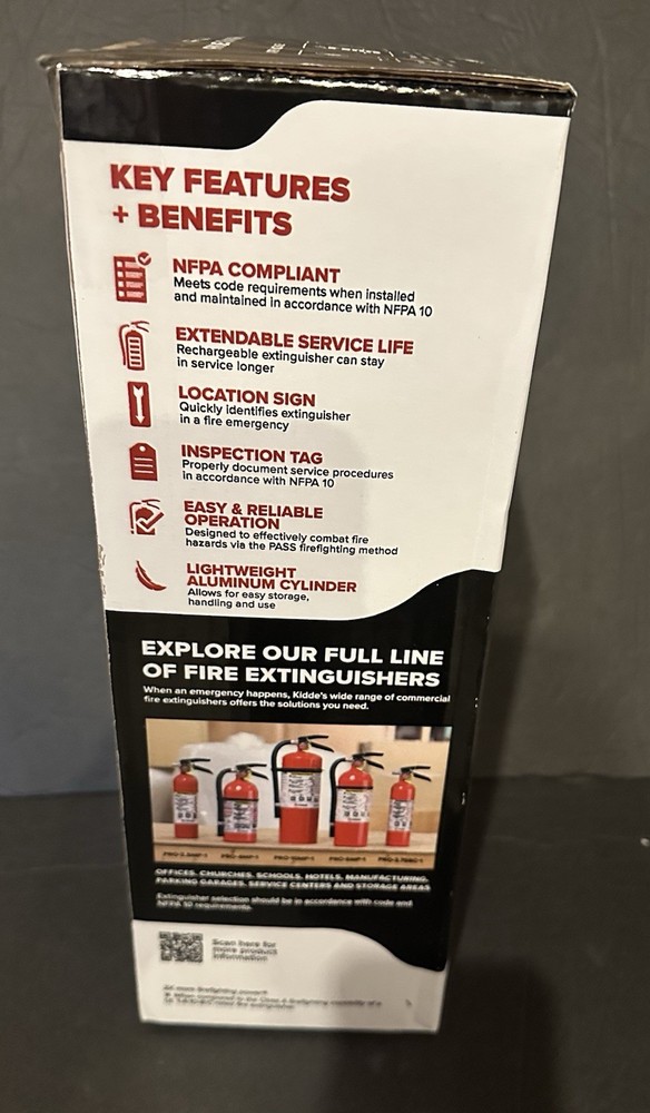 Kidde Pro 210 Fire Extinguisher - Rechargeable, Multi-Purpose Home & Office