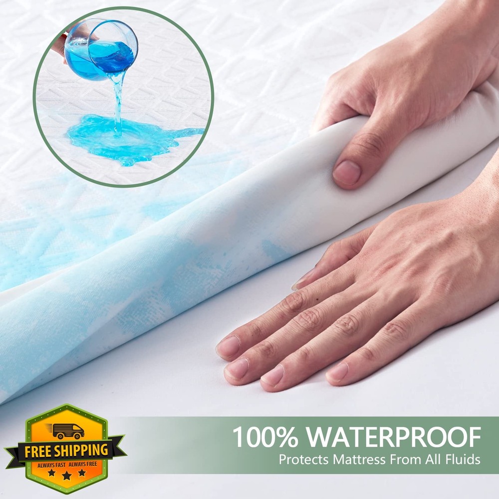 Queen Waterproof Mattress Protector Breathable White