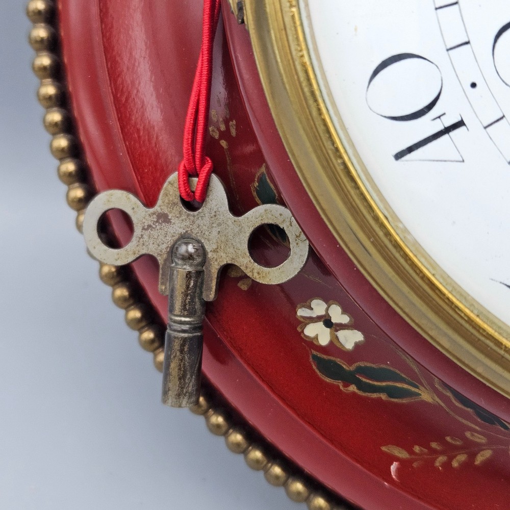 John Wanamaker Red Tole Wall Clock