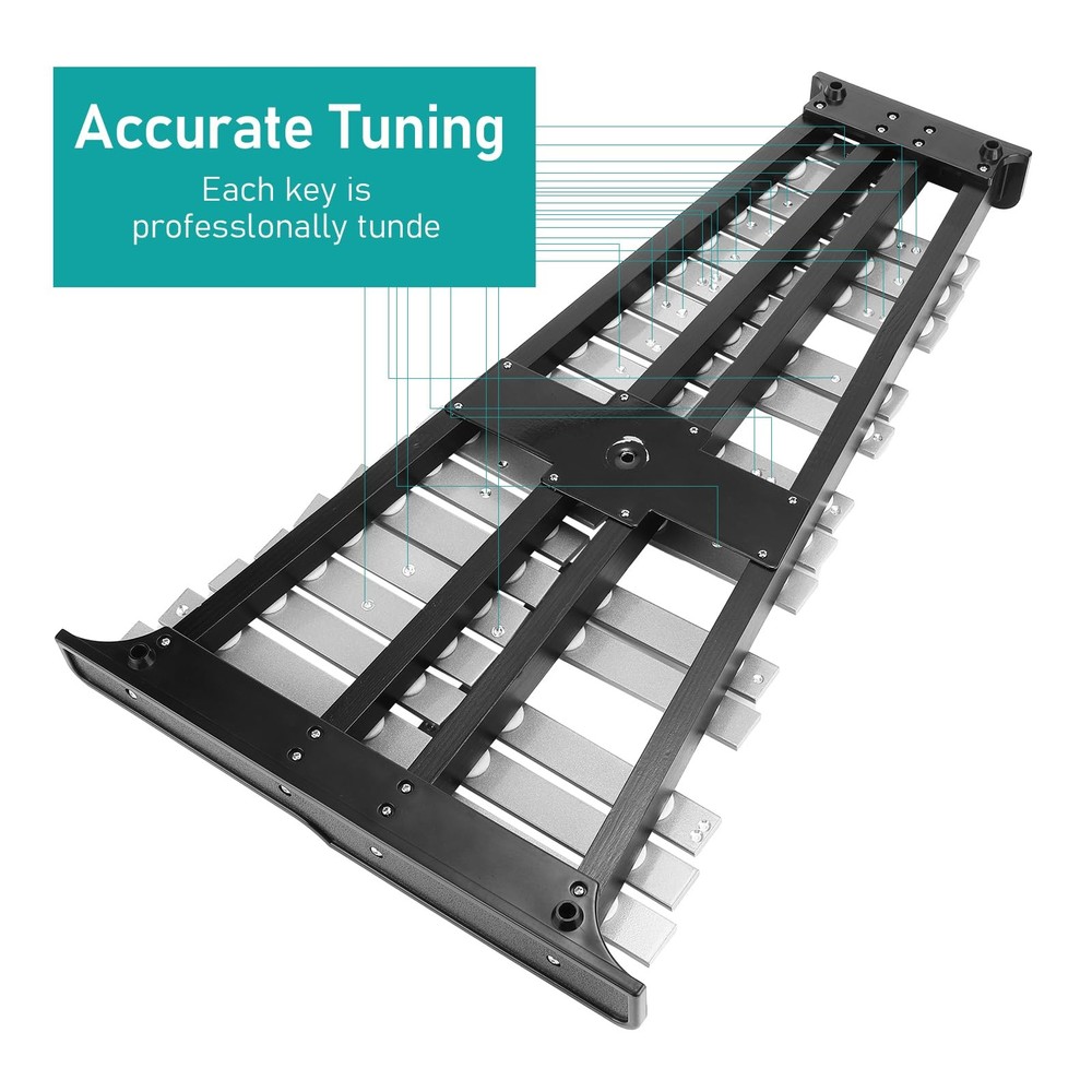 32 Note Glockenspiel Xylophone Percussion Kit with Height Adjustable Stand, D...