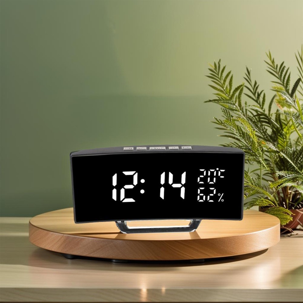 Multifunction Digital Alarm Clock LED Display Time Temperature Humidity